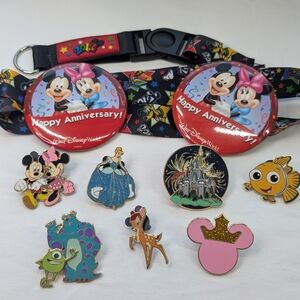 10pc Retired Disney Pin Trading Lot - Old Collectibles